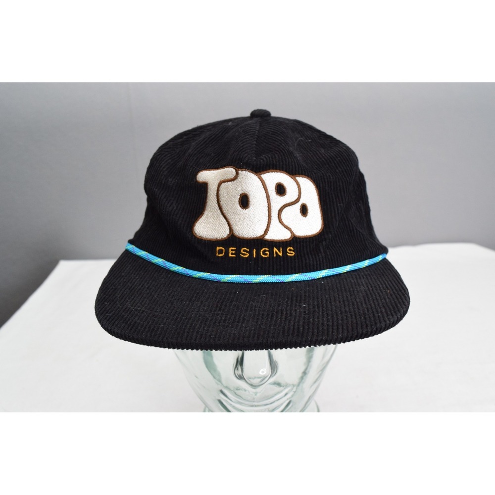 Topo Designs Corduroy Hat Cap Mens Adjustable Logo Black Outdoors